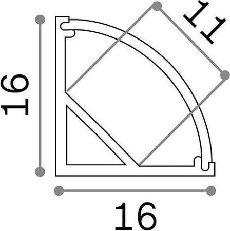 Profilo-Ang-Tondo-Slot-Alluminio-Materie-Plastiche-Bianco-100Cm-D16X16