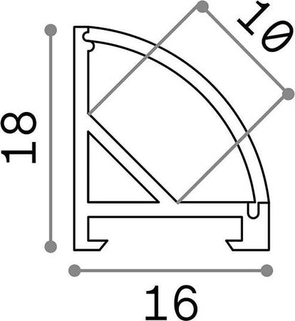 Profilo-Ang-Tondo-Slot-Alluminio-Materie-Plastiche-Bianco-200Cm-D16X18