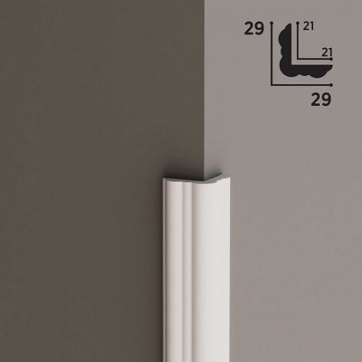 Pacco da 5 barre (12ml) di Profilo Angolare DUCALE in POLIMERI FeelingWood-HD 29x29mm - BIANCO