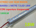1 METRO 5630 72 LED 18w STRISCIA RIGIDA BARRA LUCE COPERTURA TRASPARENTE OPACA Illuminazione/Strisce LED Trade Shop italia - Napoli, Commerciovirtuoso.it