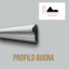 Profilo BUGNA per boiserie in Polimeri Bianco RAL 9016 verniciabile 20X10mm (Prezzo al metro)