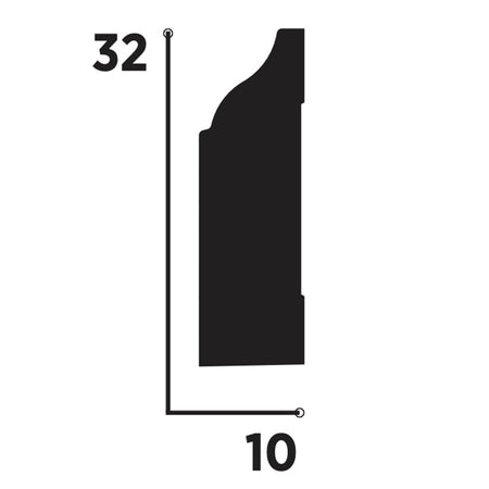 bancale da 184,80ml di Battiscopa FIRENZE in POLIMERI FeelingWood-HD 32x10mm - BIANCO - Eternal Parquet