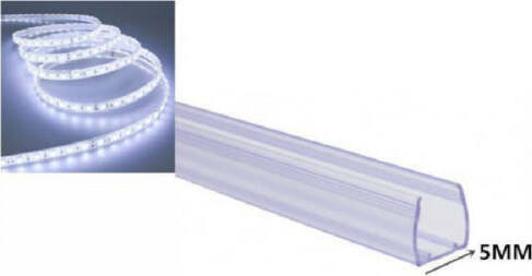 Profilo-In-Plastica-Da-1-Mt-Senza-Copertura-Per-Strip-Led-Strisce-Da-5-Mm-Ps-5mm