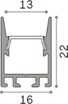 Profilo-Slot-Alluminio-Bianco-Sur-D16X22-2M