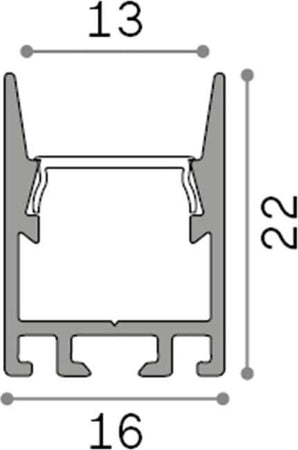 Profilo-Slot-Alluminio-Bianco-Sur-D16X22-2M