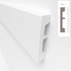 *STOCK FOLLI* Profilo mostrina - battiscopa - boiserie in Polimeri Bianco RAL 9016 verniciabile 66X13mm (Prezzo al metro)