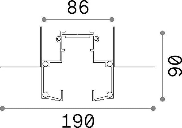 Profilo-Superficie-Per-Binario-Arca-100Cm-Alluminio-Nero
