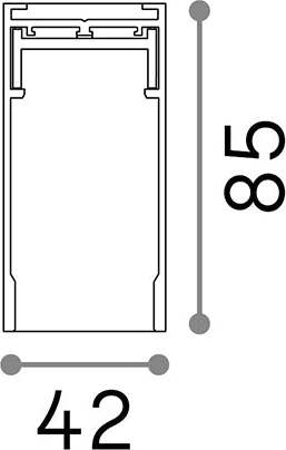 Profilo-Superficie-Per-Binario-Arca-300Cm-Alluminio-Nero