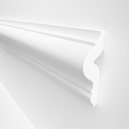 *STOCK FOLLI* Profilo a soffitto o boiserie in Polimeri Bianco RAL 9016 verniciabile 50X17mm (Prezzo al metro)