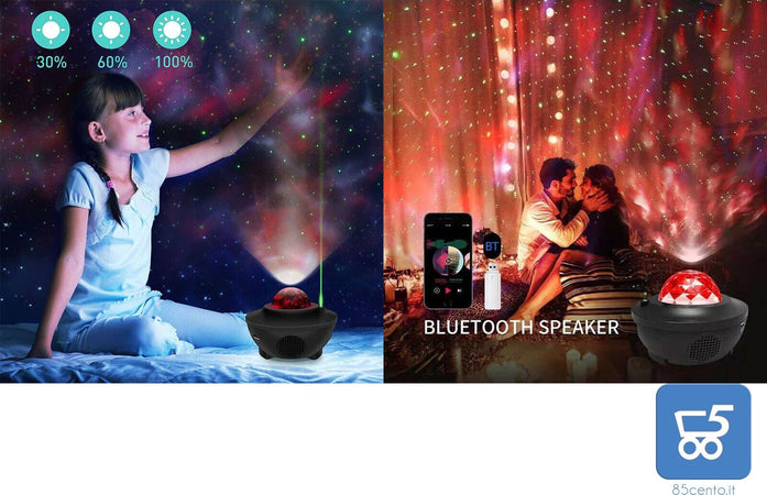 Proiettore a LED Starry Sky Altoparlante Bluetooth Integrato 21 Modalità di Illuminazione