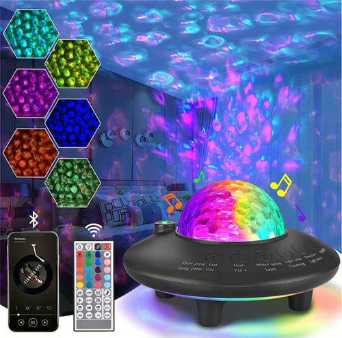 Proiettore Cielo Stellato Lampada Led con Speaker Bluetooth funzionamento a Batteria Ricarica Usb Type-C - RGB Luce Colorata