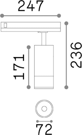 Proiettore-Cilindrico-Dali-Eos-Alluminio-Plastiche-Bianco-Led-25W-3000K