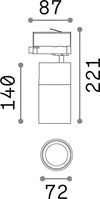Proiettore-Cilindrico-Quick-Alluminio-Nero-Led-15W-3000K-Luce-Calda-On-Off-Cri90