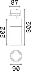 Proiettore-Cilindrico-Quick-Alluminio-Nero-Led-28W-3000K-Luce-Calda-On-Off-Cri80