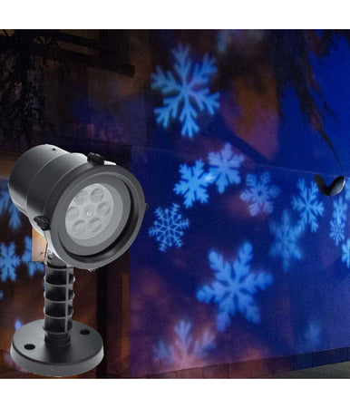 Proiettore Laser Led Rgb Natale Esterno Giochi Luce Fiocchi Di Neve Bianco