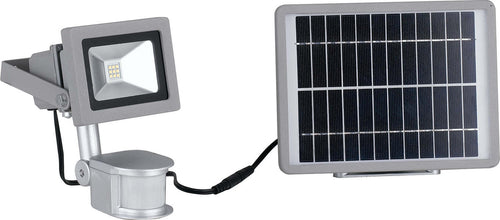 Proiettore Led Elios Orientabile Silver 9W 620Lm 5000K Ip44 Con Sensore E Pannello Solare 11,5X16Cm Illuminazione/Illuminazione per esterni/Proiettori Led Mall Home - Napoli, Commerciovirtuoso.it