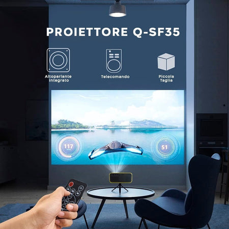 Proiettore Portatile Mini Ultra Hd Con Telecomando Compatibile Con Android E Ios Elettronica/Home Cinema TV e video/Proiettori Trade Shop italia - Napoli, Commerciovirtuoso.it