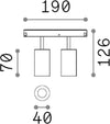 Proiettore-Regolabile-Ego-Alluminio-Nero-2-Luci-Led-5W-3000K-1-10V