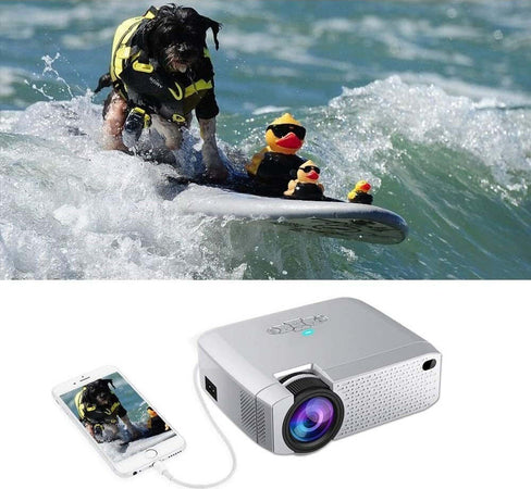 Mini proiettore con Bluetooth e WiFi, proiettore portatile da 18000 lumen, proiettore Home Theatre da 200 pollici, compatibile con iOS/Android/Laptop/ HDMI/USB/X-Box Mini proiettore con Bluetooth e WiFi, proiettore portatile da 18000 lumen, proiettore Home Theatre da 200 pollici, compatibile con iOS/Android/Laptop/ HDMI/USB/X-Box