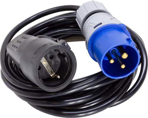 PROLUNGA ADATTATORE 10 METRI CON SPINA CEE E PRESA STANDARD TEDESCO - CAVO 3G1.5 - IP44