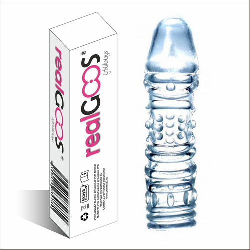 Prolunga Fallica Elastica Realgoos® Super Stretch Penis Sleeve In TPE Trasparente Con Stimolatori Salute e cura della persona/Erotismo e contraccezione/Sex toys/Guaine e prolunghe per il pene Kondorama - Martinsicuro, Commerciovirtuoso.it
