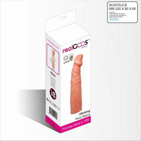 Prolunga Fallica Vibrante In Morbido TPR Realgoos® Super Elastico Color Carne 180 X 34mm Salute e cura della persona/Erotismo e contraccezione/Sex toys/Guaine e prolunghe per il pene Kondorama - Martinsicuro, Commerciovirtuoso.it