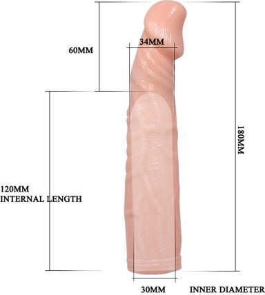Prolunga Fallica Vibrante In Morbido TPR Realgoos® Super Elastico Color Carne 180 X 34mm Salute e cura della persona/Erotismo e contraccezione/Sex toys/Guaine e prolunghe per il pene Kondorama - Martinsicuro, Commerciovirtuoso.it
