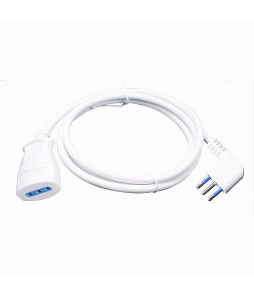 Prolunga Lineare Bianca 5 Mt Con Spina 10a 2p+t + Presa 10a 2p+t Cavo 90° 83271