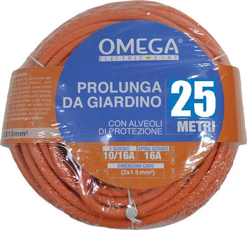 Prolunga Lineare Da Giardino 25 Metri 2Gx1.5Mm, Spina Schuko 16A 2P+ Terra Laterale, Presa Schuko 16A Standard Tedesco 10A Standard Italiano 2P + Terra Laterale, Con Alveoli Di Protezione, Colore Arancione Elettronica/Accessori di alimentazione elettrica/Prolunghe Non solo alimenti - Albano Laziale, Commerciovirtuoso.it