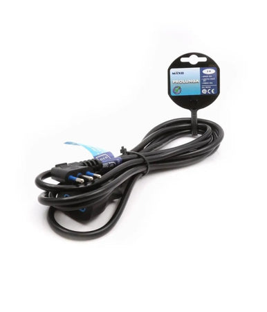Prolunga Lineare Nera Spina 10a 2p+t + Presa 10a 2p+t Uscita Cavo 3 Mt 90° 83279