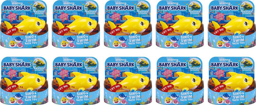 Promo 10 Pezzi Pinkfong Baby Shark Giocattolo da Bagno Canta e Nuota a Batteria Giallo per Bambini +18 Mesi, Nuota per Davvero! Rivenditore