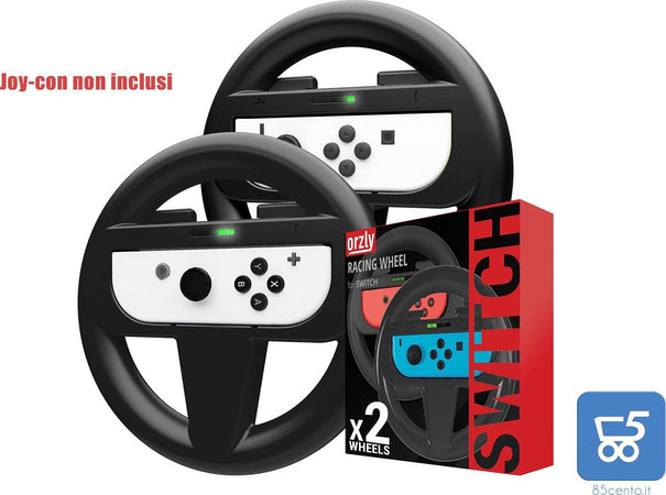 PROMO 4 Confezioni da 2 Orzly Volante Nintendo Switch per Telecomandi Joy-con Nintendo Switch colore nero