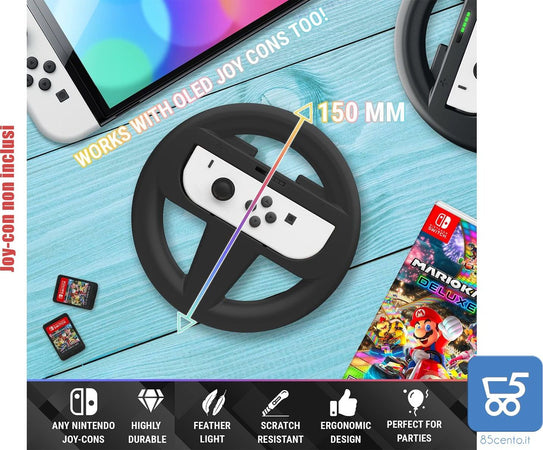 PROMO 4 Confezioni da 2 Orzly Volante Nintendo Switch per Telecomandi Joy-con Nintendo Switch colore nero