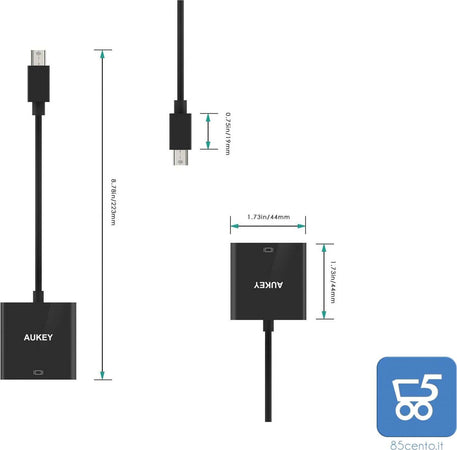 Adattatore audio video da Mini Display Port a Display Porta Standard DP 4K Apple MacBook Mini Surface Pro Laptop
