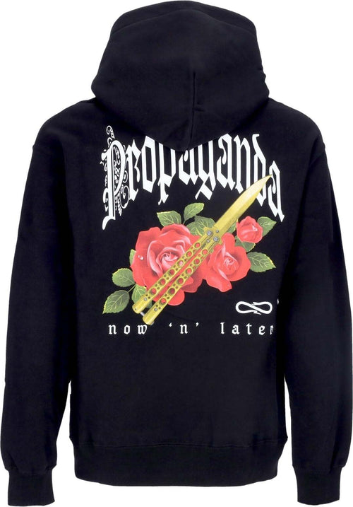 PROPAGANDA-Felpa-Cappuccio-Uomo-Butterfly-Hoodie-Black-da-uomo