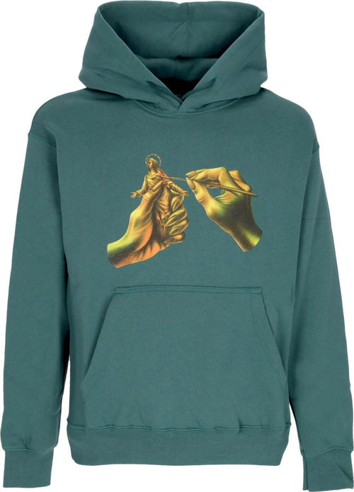 PROPAGANDA-Felpa-Cappuccio-Uomo-Dominet-Hoodie-Forest-Green-da-uomo