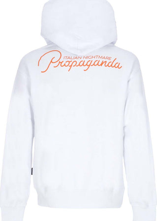 PROPAGANDA-Felpa-Cappuccio-Uomo-Dominet-Hoodie-White-da-uomo