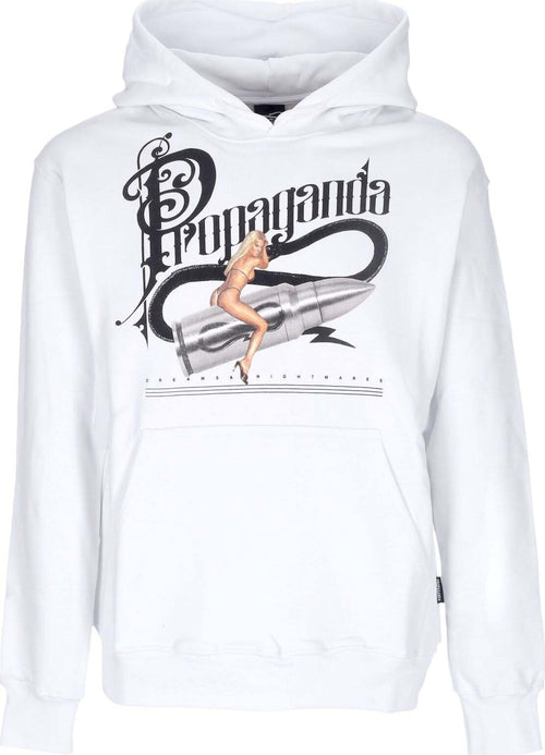 PROPAGANDA-Felpa-Cappuccio-Uomo-Dreams-Hoodie-White-da-uomo