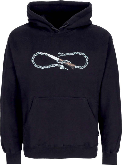 PROPAGANDA-Felpa-Cappuccio-Uomo-Logo-Chain-Hoodie-Black-da-uomo