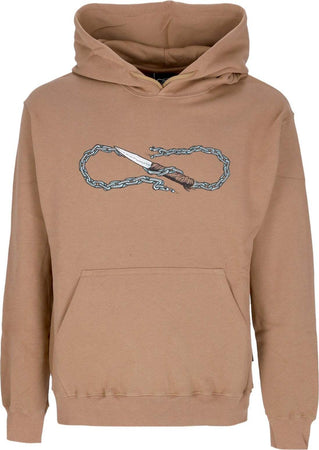 PROPAGANDA-Felpa-Cappuccio-Uomo-Logo-Chain-Hoodie-Camel-da-uomo