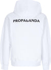 PROPAGANDA-Felpa-Cappuccio-Uomo-Logo-Fire-Hoodie-White-da-uomo