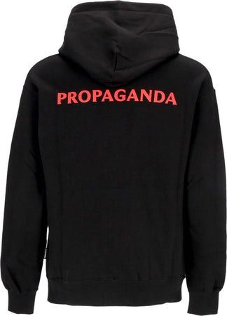 PROPAGANDA-Felpa-Cappuccio-Uomo-Logo-Glass-Hoodie-Black-da-uomo