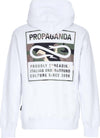 PROPAGANDA-Felpa-Cappuccio-Uomo-Logo-Label-Hoodie-White-da-uomo
