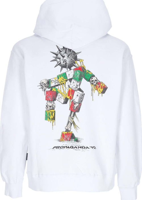 PROPAGANDA-Felpa-Cappuccio-Uomo-Novanta-Hoodie-White-da-uomo