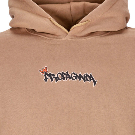 PROPAGANDA-Felpa-Cappuccio-Uomo-Prince-Hoodie-Camel-da-uomo