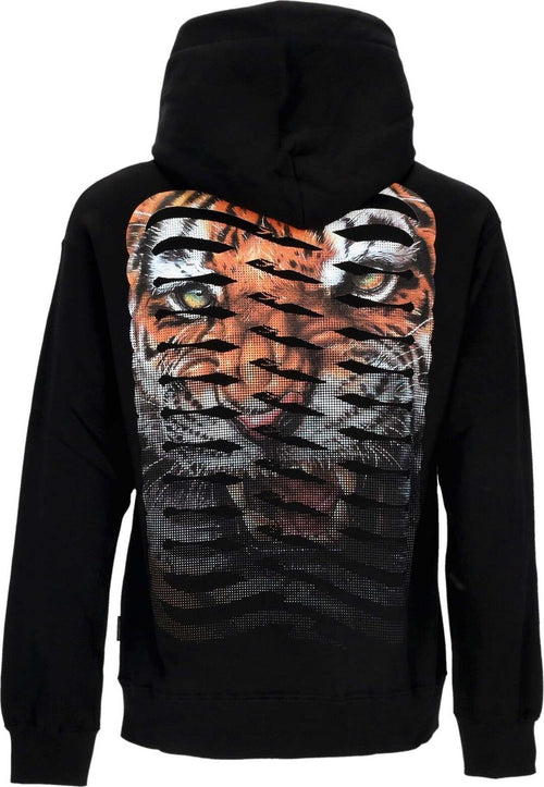 PROPAGANDA-Felpa-Cappuccio-Uomo-Ribs-Tiger-Hoodie-Black-da-uomo