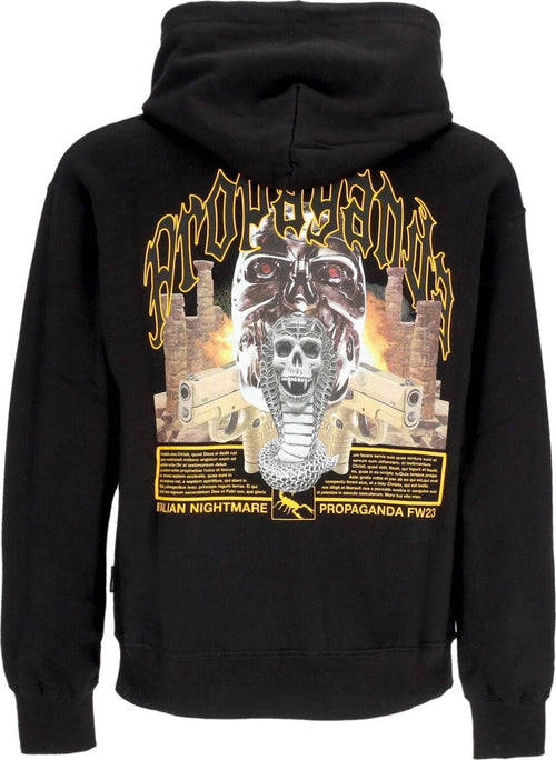 PROPAGANDA-Felpa-Cappuccio-Uomo-Saudi-Hoodie-Black-da-uomo