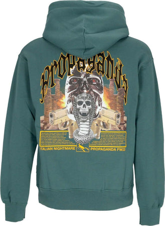 PROPAGANDA-Felpa-Cappuccio-Uomo-Saudi-Hoodie-Forest-Green-da-uomo