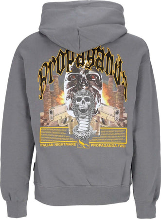 PROPAGANDA-Felpa-Cappuccio-Uomo-Saudi-Hoodie-Grey-da-uomo