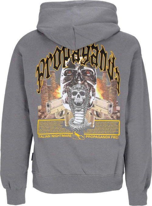 PROPAGANDA-Felpa-Cappuccio-Uomo-Saudi-Hoodie-Grey-da-uomo
